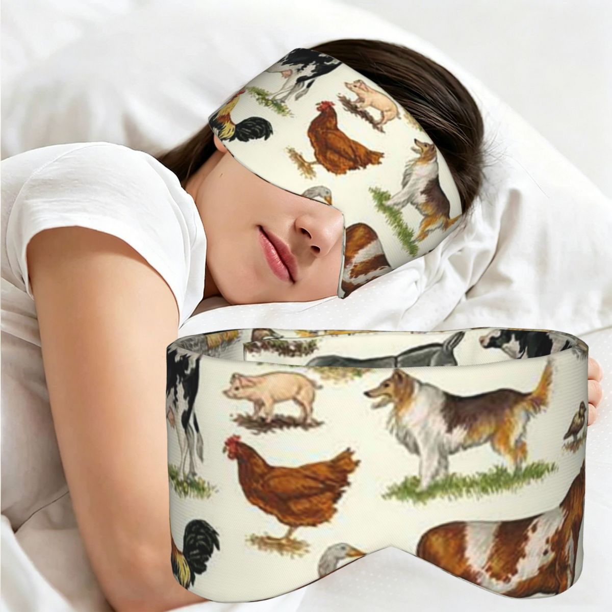 Farming A - Penutup Mata Tidur Motif Hewan Ternak