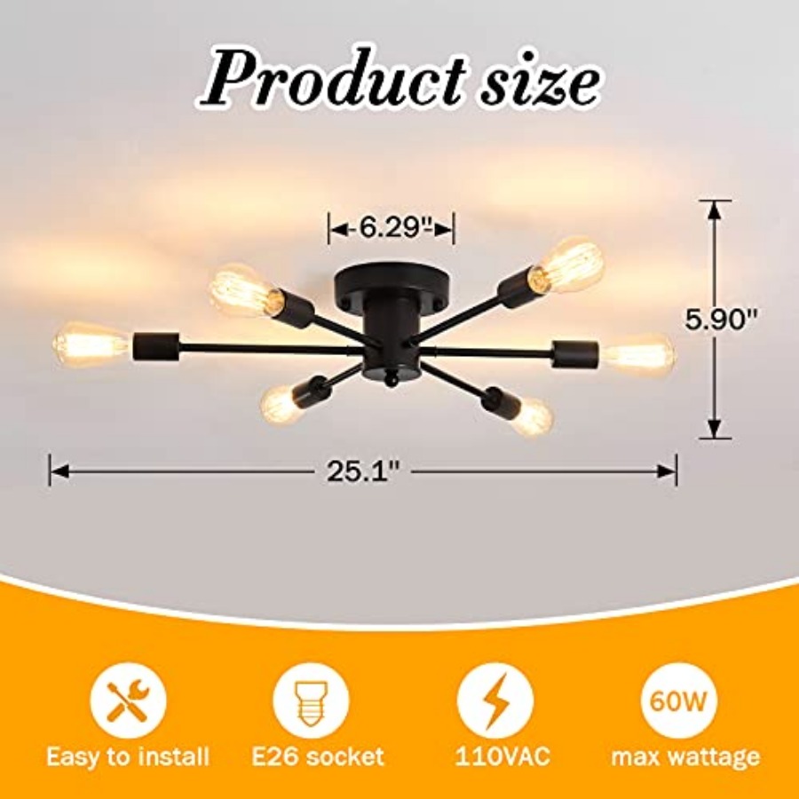 Lampu Plafon Semi Flush Mount  - Farming A ulasan dan harga