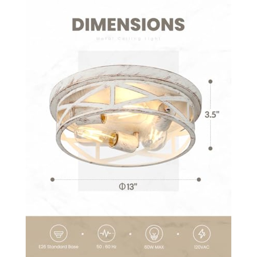 Lampu Plafon Flush Mount 13 in - Farming A ulasan dan harga